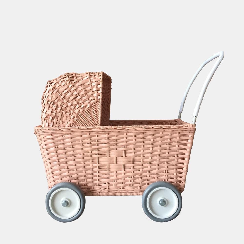 RATTAN STROLLEY - Rose
