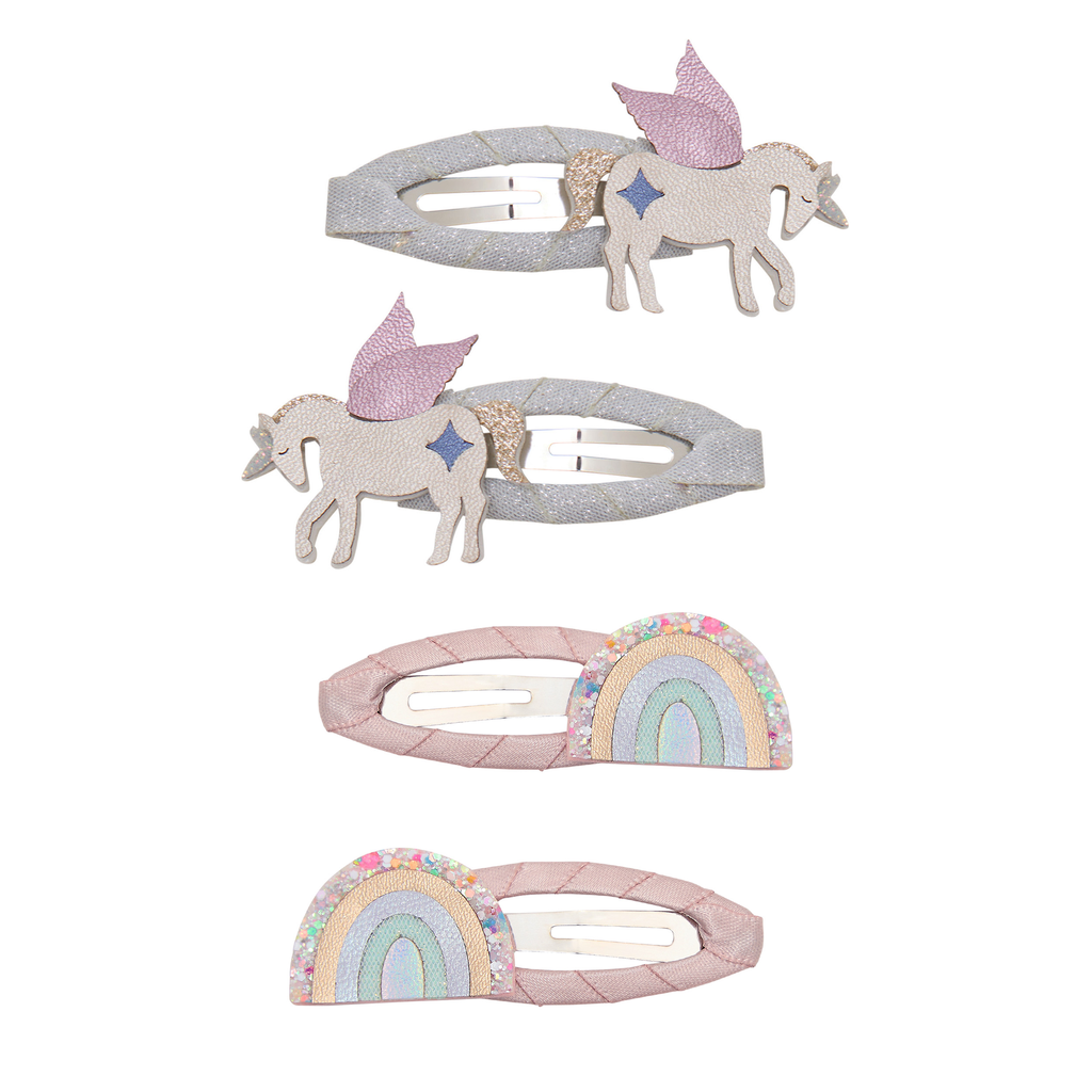Unicorn And Rainbow Hair Clips