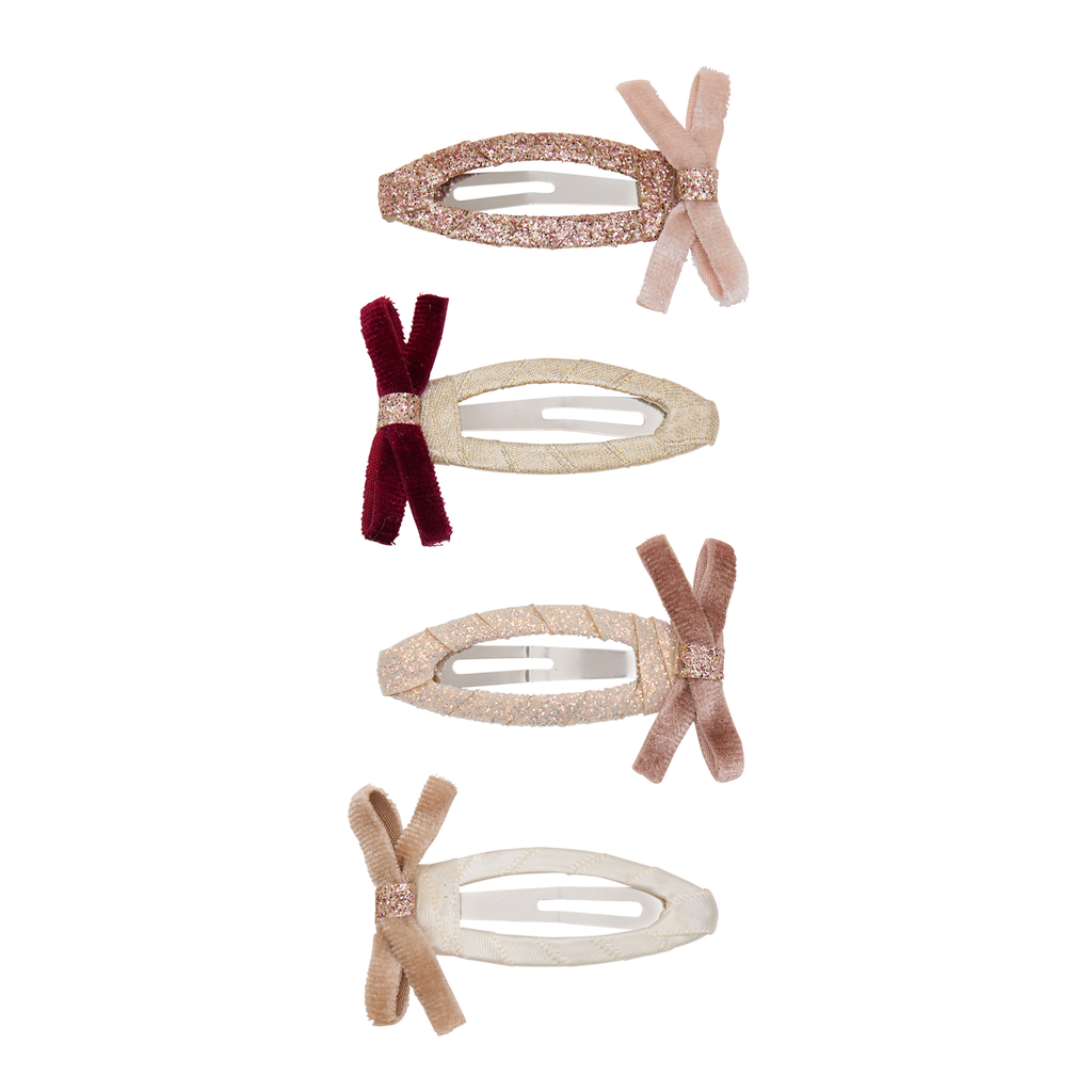 Skinny Velvet Bow Hair Clips