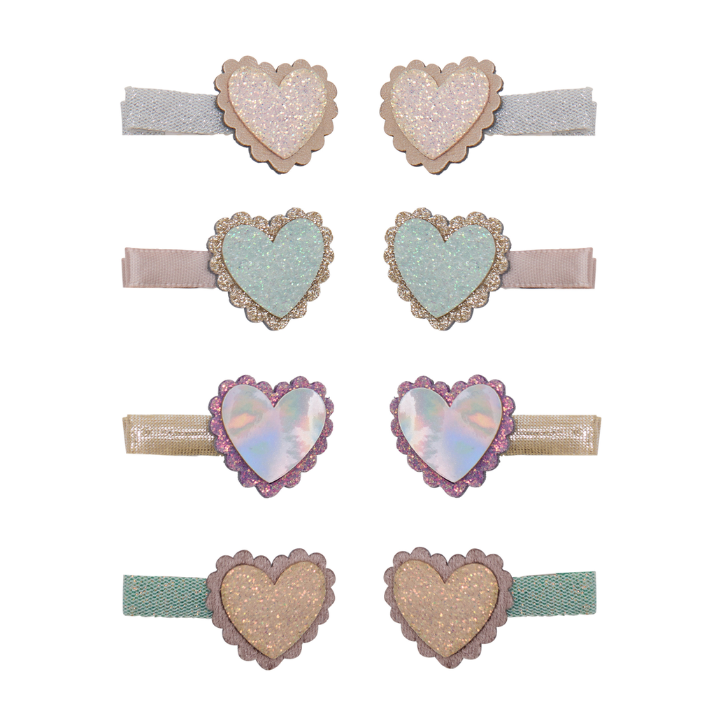 Scalloped Heart Salon Hair Clips