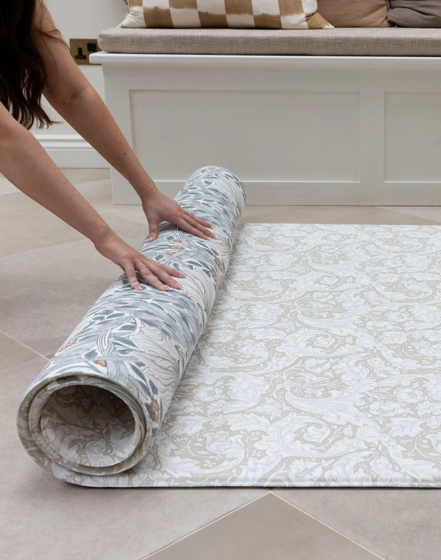 The Pimpernel Mineral Blue & Bachelors Button Fired Biscuit Playmat
