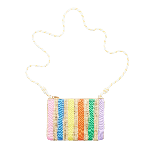 [183023- 38] Striped Straw Bag 