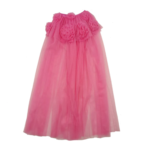 [175018-04] Pink Ruffle Flower Cape