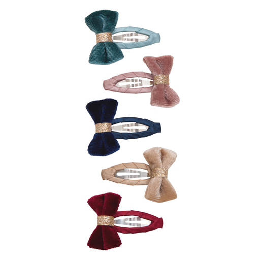 [192062-23] Tinkerbell Velvet Bow Mini Hair Clips